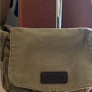 Tan Canvas Messenger Bag